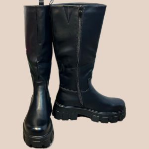 Bota larga negra plataforma